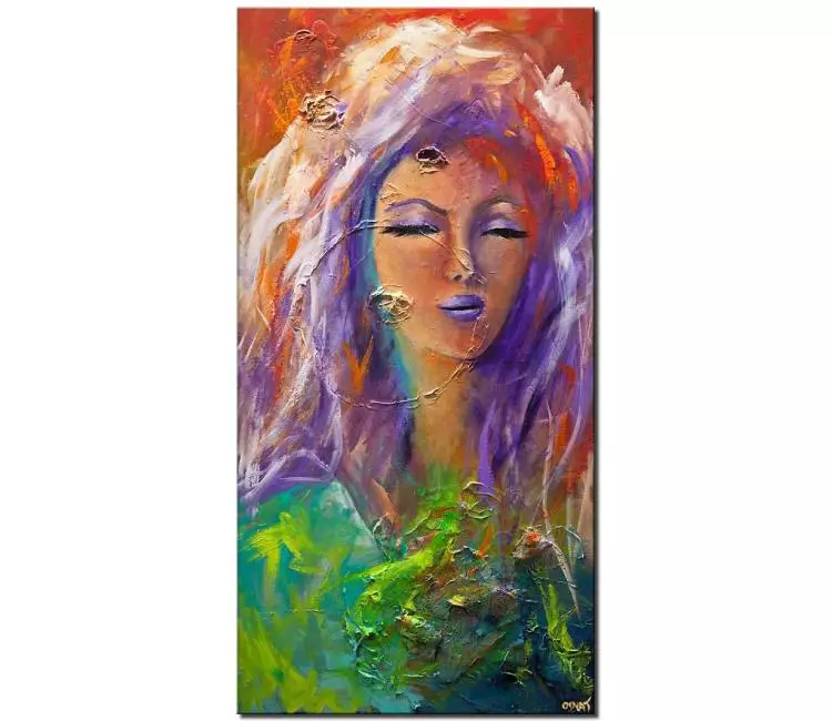 print on canvas - canvas print of colorful woman portrait painting
