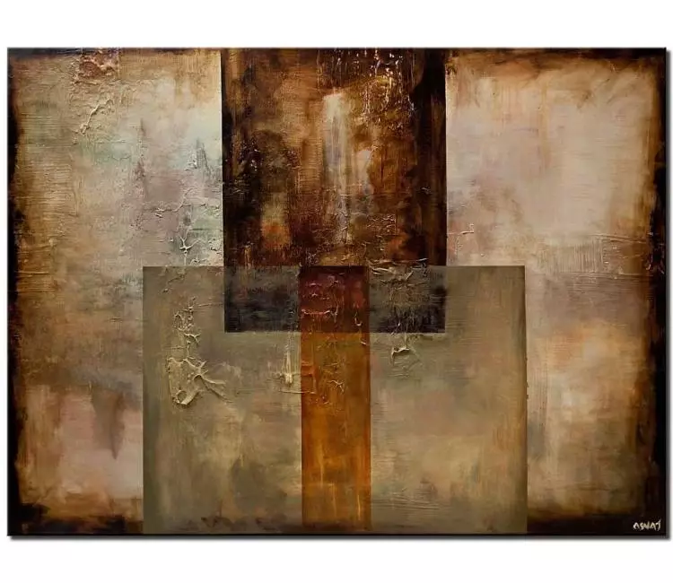 neutral painting - geometric art on canvas in earth tone colors original modern neutral wall art modern abstract painting
