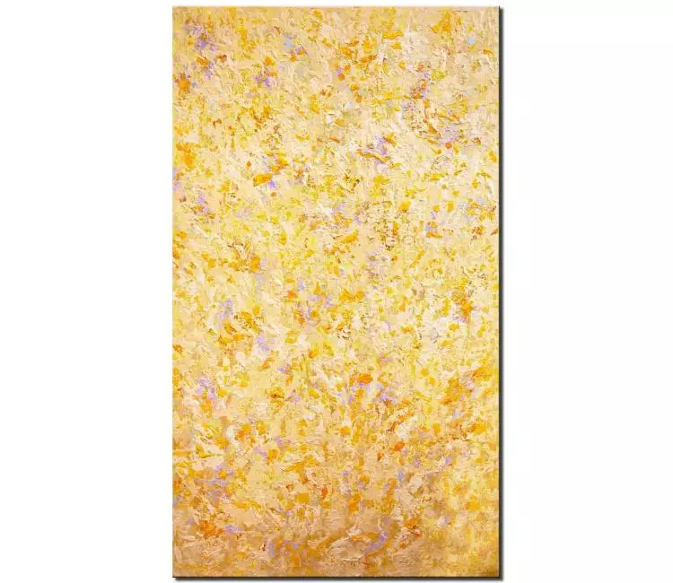 floral painting - pastel art on canvas original minimalist abstract art vertical big wall art for living room modern yellow painting