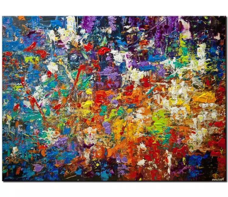 abstract painting - colorful abstract art on canvas 3d art original modern abstract painting for living room wall