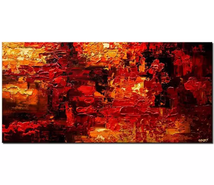 abstract painting - large red abstract art for living room minimalist original red painting on canvas modern 3d art