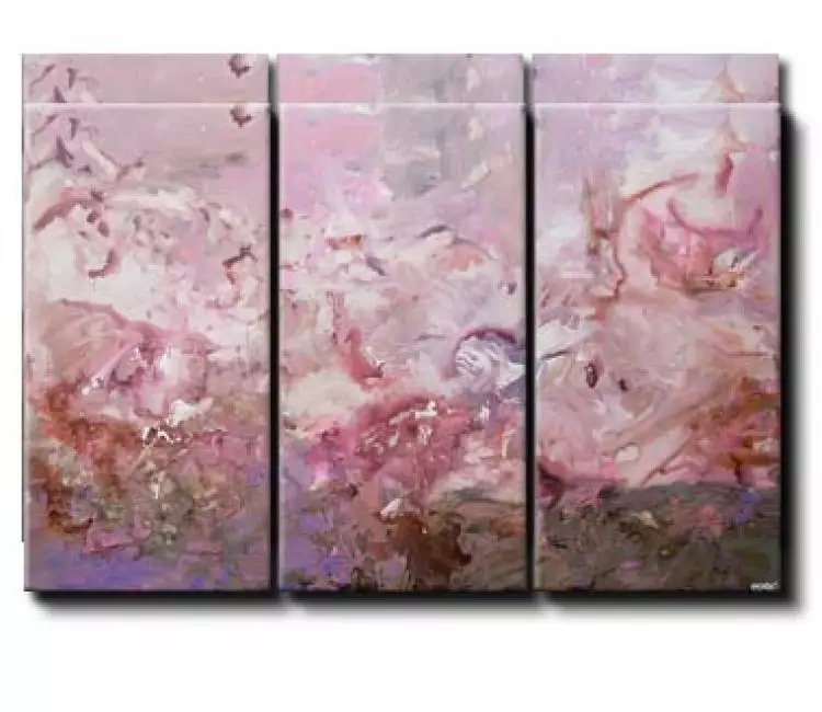 fluid painting - large canvas art original modern pink abstract art living room modern painting