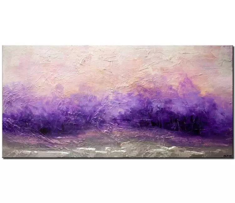 forest painting - abstract landscape art for living room original purple abstract nature art modern home decor
