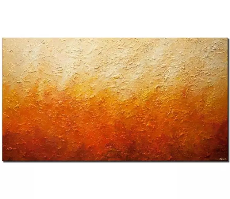 abstract painting - orange abstract wall art canvas painting for living room original 3d art