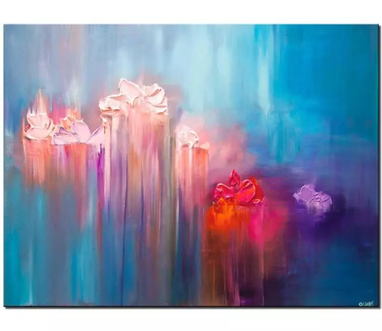 floral painting - colorful flowers painting on canvas abstract flowers art soft colors abstract art
