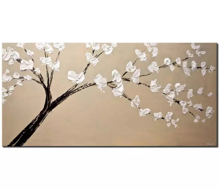 print on canvas - canvas print of original palette knife blooming tree painting