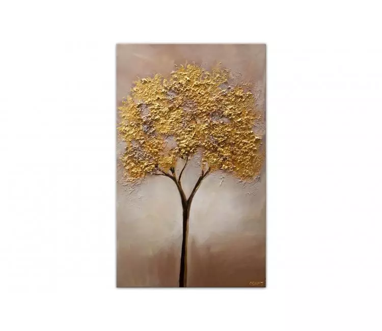 trees painting - neutral tree art on canvas modern gold tree painting minimalist modern art