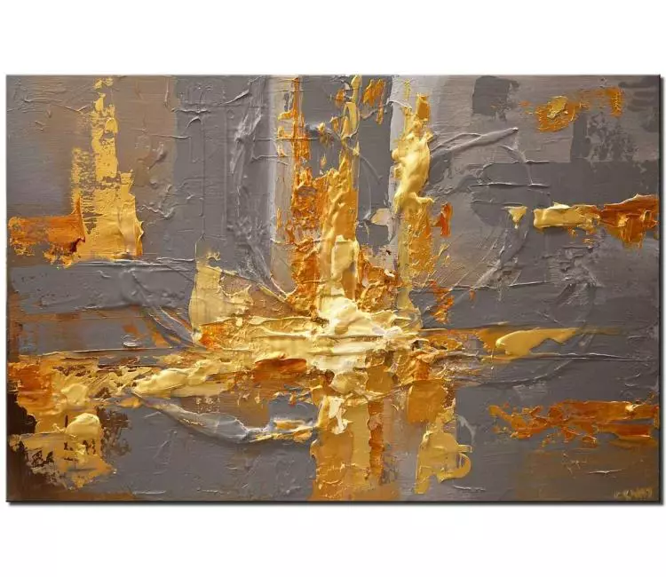 abstract painting - yellow grey minimalist 3D abstract art on canvas modern original abstract painting