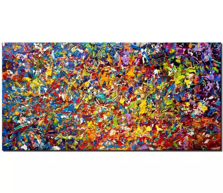 abstract painting - large colorful abstract painting on canvas textured original art modern home decor