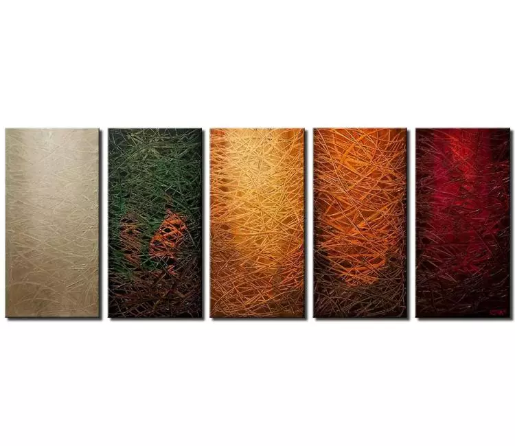 abstract painting - large earth tone abstract art multi panel simple wall art on canvas modern home decor