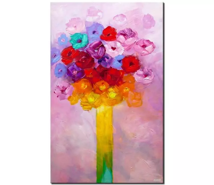floral painting - colorful floral art canvas painting beautiful abstract art modern home decor