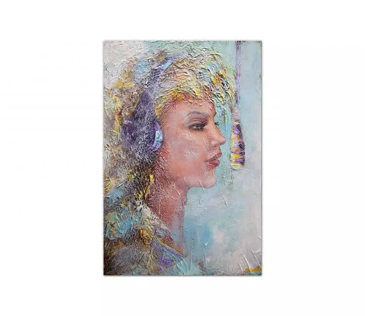 figure painting - abstract portrait painting modern abstract face painting on canvas original