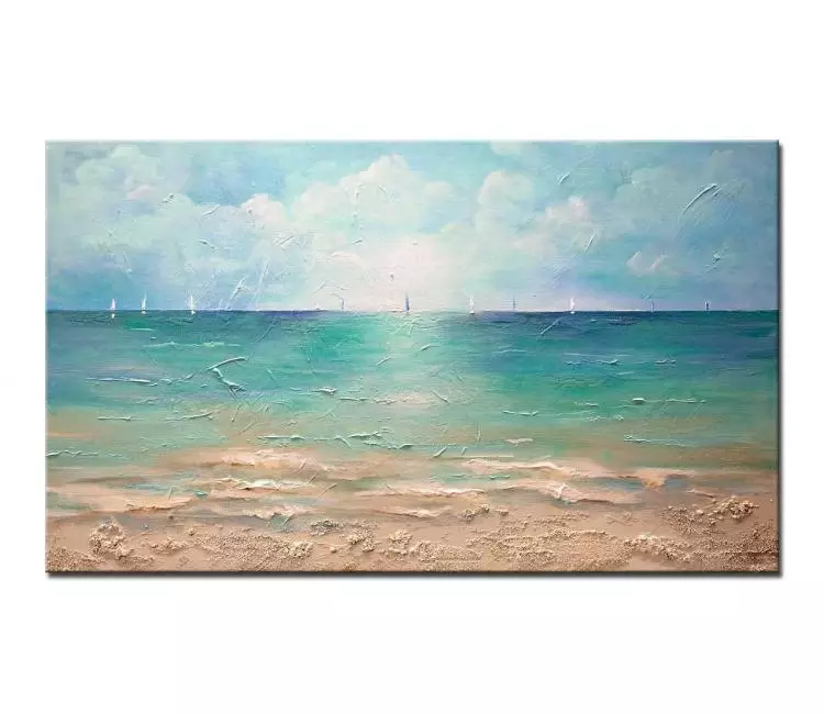 print on canvas - canvas print of ocean sailboats caribbean modern wall art