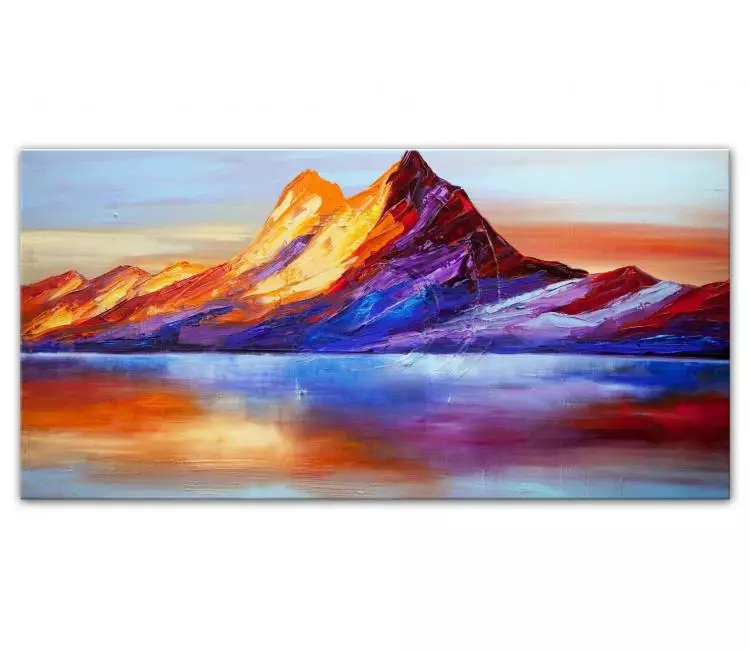 landscape paintings - large colorful mountain abstract art on canvas original  modern wall art