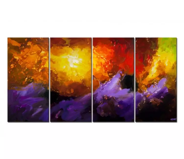 cosmos painting - original colorful abstract painting on canvas large wall art modern home decor