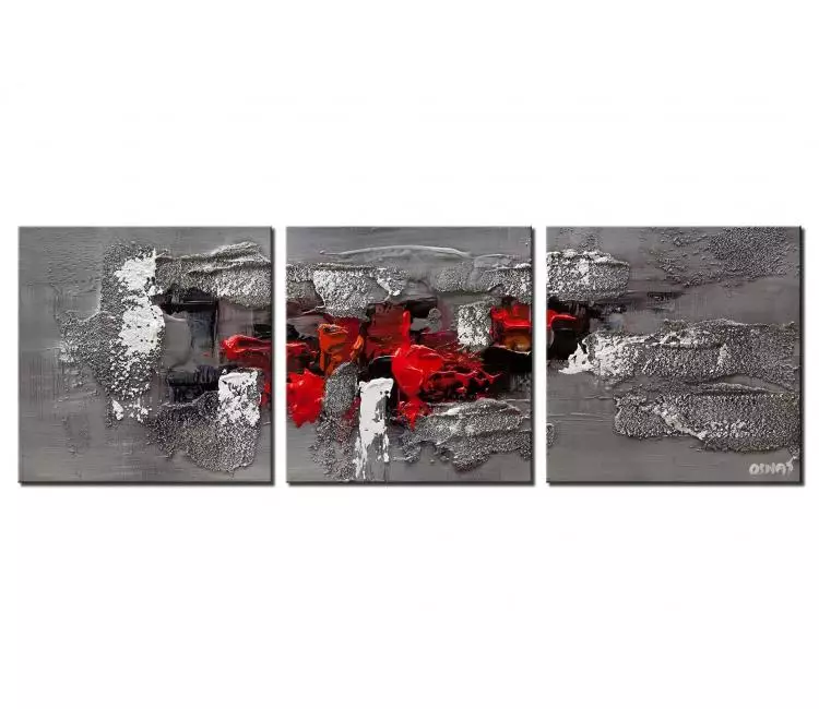 print on canvas - modern modern wall art textured in red gray black