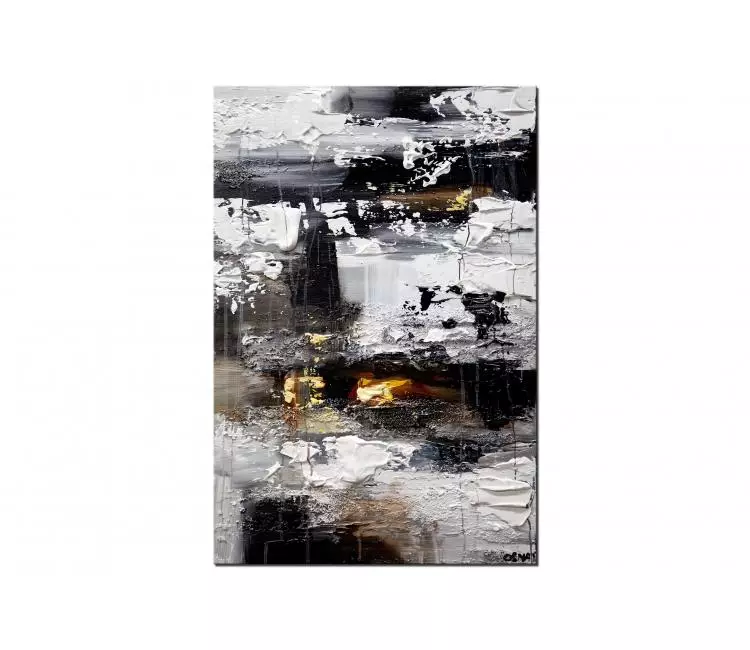 minimalist painting - black and white abstract art canvas painting minimalist 3D textured abstract painting