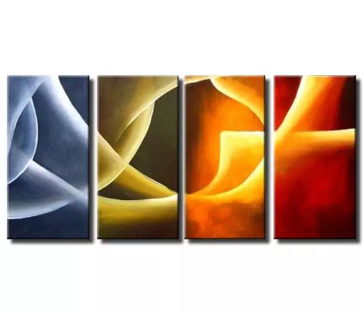 geometric painting - set of colorful abstract paintings