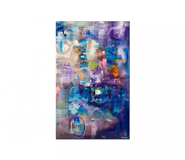 abstract painting - textured blue purple abstract art on canvas original textured art modern home decor