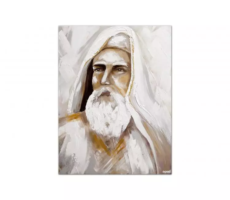 figure painting - Jewish art from Israel religious portrait painting on Canvas