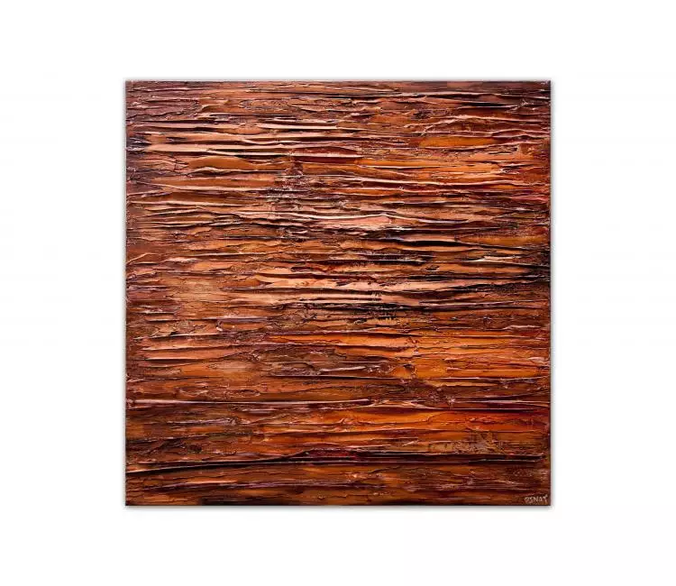 print on canvas - brown rust modern palette knife modern wall art