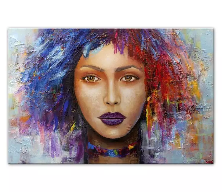 print on canvas - colorful modern woman portrait modern wall art