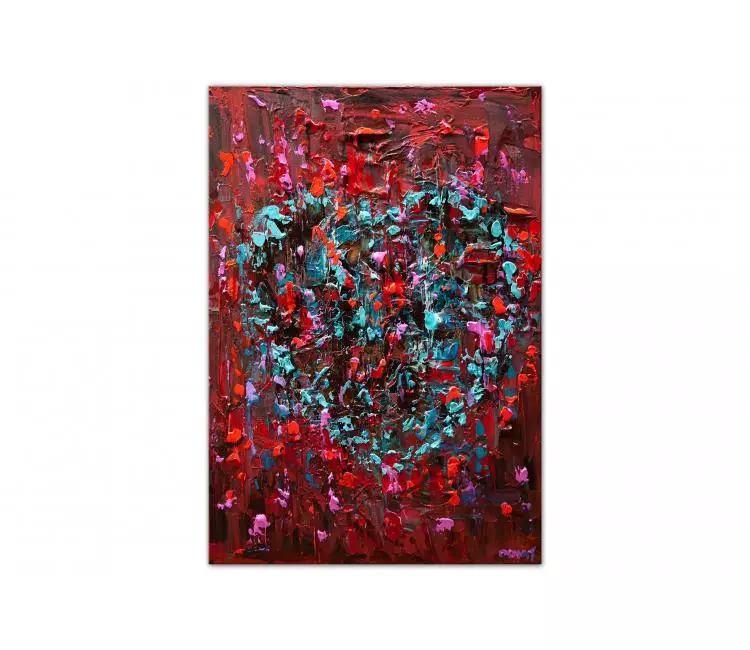 abstract painting - love abstract art heart art on canvas romantic art gift for her Valentines gift