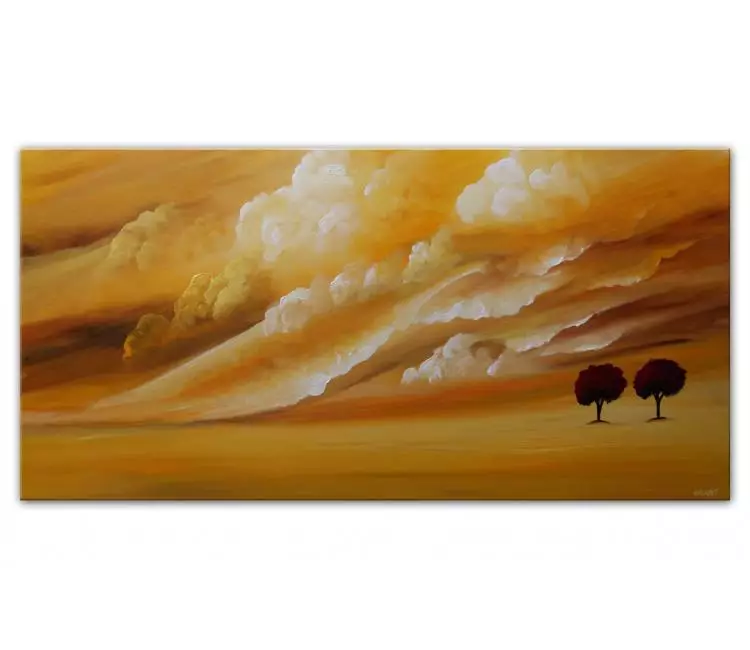 print on canvas - two trees standing against the wind