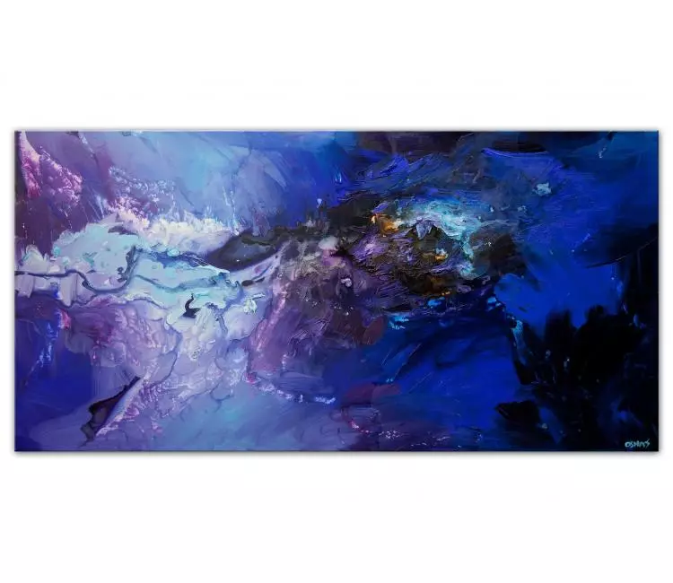 fluid painting - blue purple abstract art on canvas beautiful unique contemporary art