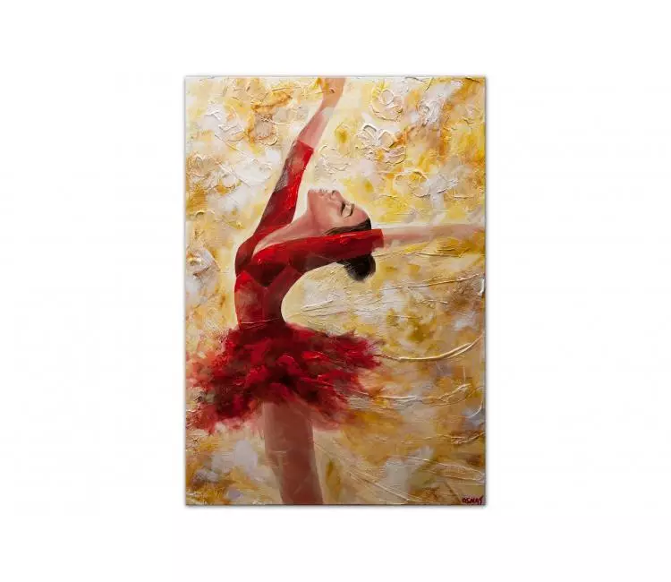 figure painting - original dance painting on canvas ballerina wall art modern wall decor