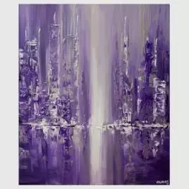 Cityscape painting - Purple Breeze