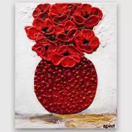 Floral painting - Red Poppies
