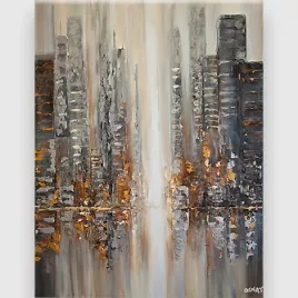 Cityscape painting - Silver Sunset