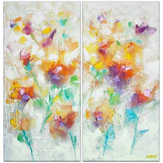 Floral painting - Happiness Is a Butterfly