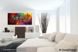 colourful squiggle modern wall art, abstract painting