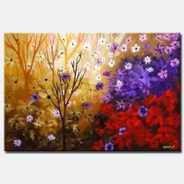 Floral painting - Butterflies are Free to Fly