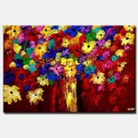 Floral painting - Butterflies are Free to Fly