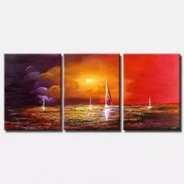 Seascape painting - Sailing on a River of Crystal Light