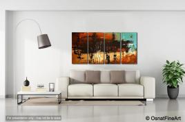 modern wall painting secret of life multi panel, abstract painting