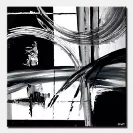 Abstract painting - Black on White