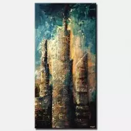 Cityscape painting - The Three Towers