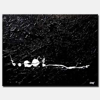 Abstract painting - White on Black