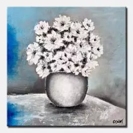 Floral painting - Blue Wall