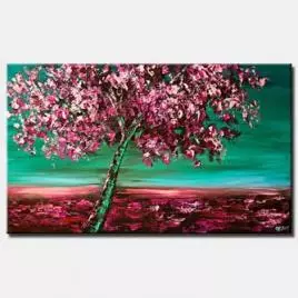landscape painting - Under the Cherry Blossom Tree