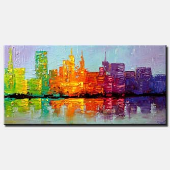 Cityscape painting - When the Sun Sets