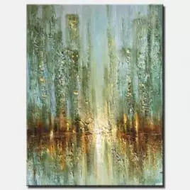 Cityscape painting - Walking in the Rain