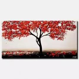 landscape painting - Red Blossom