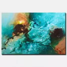 Light Blue Abstract Painting Acrylic Original Art For Living Room