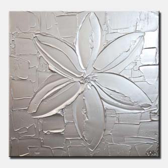 Abstract painting - Silver Flower