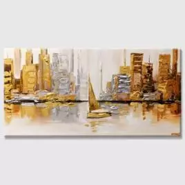 Seascape painting - Golden Sailing